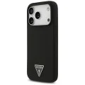 Калъф за iPhone 17 Pro - Guess - Силиконов триъгълен лого MagSafe (GUHMP17LSCTRLMK) - Черен