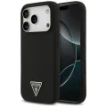 Калъф за iPhone 17 Pro - Guess - Силиконов триъгълен лого MagSafe (GUHMP17LSCTRLMK) - Черен