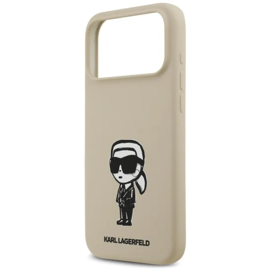 Калъф за iPhone 17 Pro Max - Karl Lagerfeld - Silicone Sketch & Logo (KLHMP17XSKIGROW) - Кафяв