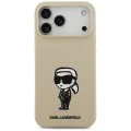 Калъф за iPhone 17 Pro Max - Karl Lagerfeld - Silicone Sketch & Logo (KLHMP17XSKIGROW) - Кафяв