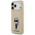 Калъф за iPhone 17 Pro Max - Karl Lagerfeld - Silicone Sketch & Logo (KLHMP17XSKIGROW) - Кафяв