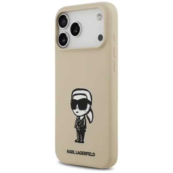 Калъф за iPhone 17 Pro Max - Karl Lagerfeld - Silicone Sketch & Logo (KLHMP17XSKIGROW) - Кафяв