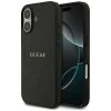 Калъф за iPhone 17 - Guess - Grained Gold Ring MagSafe (GUHMP17SPGHSMMK) - Черен