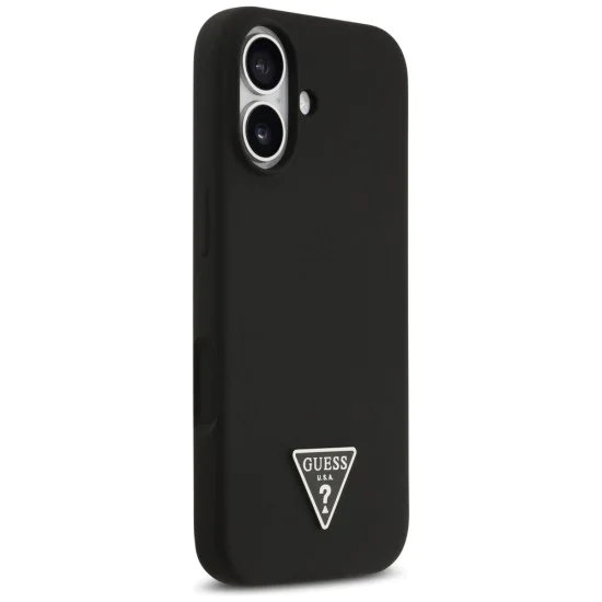 Калъф за iPhone 17 - Guess - Силиконов триъгълен лого MagSafe (GUHMP17SSCTRLMK) - Черен