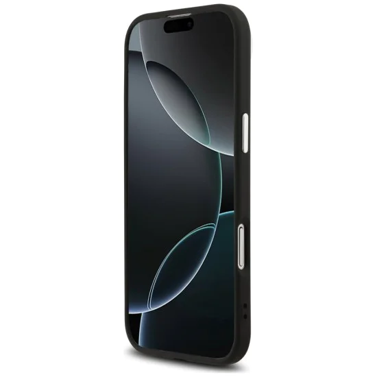 Калъф за iPhone 17 Air - Guess - Glitter Triangle Logo MagSafe (GUHMP17MPFGTSCMK) - Черен