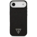 Калъф за iPhone 17 Air - Guess - Glitter Triangle Logo MagSafe (GUHMP17MPFGTSCMK) - Черен