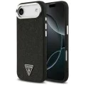 Калъф за iPhone 17 Air - Guess - Glitter Triangle Logo MagSafe (GUHMP17MPFGTSCMK) - Черен