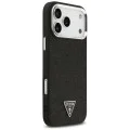 Калъф за iPhone 17 Pro Max - Guess - Glitter Triangle Logo MagSafe (GUHMP17XPFGTSCMK) - Черен