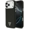 Калъф за iPhone 17 Pro Max - Guess - Glitter Triangle Logo MagSafe (GUHMP17XPFGTSCMK) - Черен