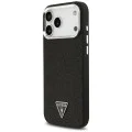 Калъф за iPhone 17 Pro Max - Guess - Glitter Triangle Logo MagSafe (GUHMP17XPFGTSCMK) - Черен