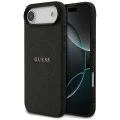 Калъф за iPhone 17 Air - Guess - Grained Gold Ring MagSafe (GUHMP17MPGHSMMK) - Черен