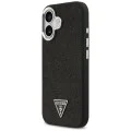 Калъф за iPhone 17 - Guess - Glitter Triangle Logo MagSafe (GUHMP17SPFGTSCMK) - Черен