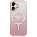 Калъф за iPhone 17 - Guess - IML Gradient Triangle Logo MagSafe (GUHMP17SHGTMLCGP) - Розов