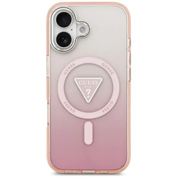 Калъф за iPhone 17 - Guess - IML Gradient Triangle Logo MagSafe (GUHMP17SHGTMLCGP) - Розов