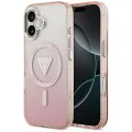 Калъф за iPhone 17 - Guess - IML Gradient Triangle Logo MagSafe (GUHMP17SHGTMLCGP) - Розов