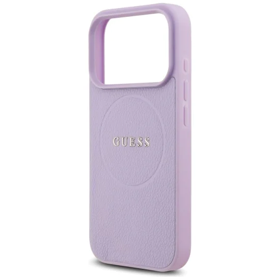 Калъф за iPhone 17 Pro Max - Guess - Grained Gold Ring MagSafe (GUHMP17XPGHSMMU) - Лилав