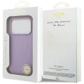 Калъф за iPhone 17 Pro Max - Guess - Grained Gold Ring MagSafe (GUHMP17XPGHSMMU) - Лилав