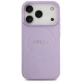 Калъф за iPhone 17 Pro Max - Guess - Grained Gold Ring MagSafe (GUHMP17XPGHSMMU) - Лилав