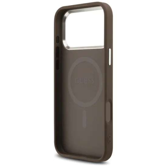 Калъф за iPhone 17 Pro Max - Guess - Hardcase 4G Triangle Logo MagSafe (GUHMP17XP4TSRCMW) - Кафяв