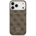 Калъф за iPhone 17 Pro Max - Guess - Hardcase 4G Triangle Logo MagSafe (GUHMP17XP4TSRCMW) - Кафяв
