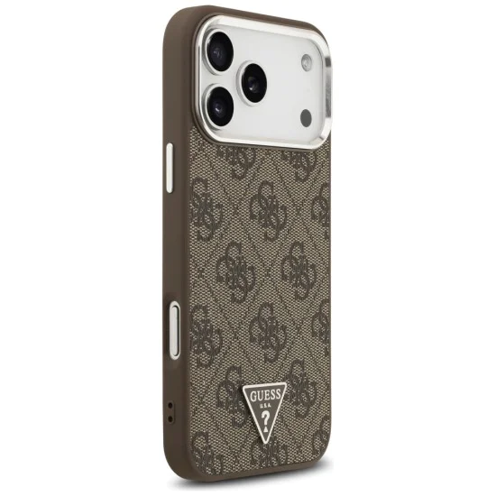 Калъф за iPhone 17 Pro Max - Guess - Hardcase 4G Triangle Logo MagSafe (GUHMP17XP4TSRCMW) - Кафяв