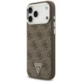 Калъф за iPhone 17 Pro Max - Guess - Hardcase 4G Triangle Logo MagSafe (GUHMP17XP4TSRCMW) - Кафяв