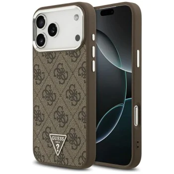 Калъф за iPhone 17 Pro Max - Guess - Hardcase 4G Triangle Logo MagSafe (GUHMP17XP4TSRCMW) - Кафяв