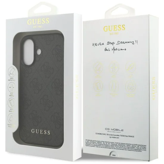 Калъф за iPhone 17 - Guess - Hardcase 4G Classic (GUHCP17SG4GFGR) - Черен