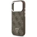Калъф за iPhone 17 Pro - Guess - Hardcase 4G Triangle Logo MagSafe (GUHMP17LP4TSRCMW) - Кафяв