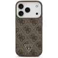 Калъф за iPhone 17 Pro - Guess - Hardcase 4G Triangle Logo MagSafe (GUHMP17LP4TSRCMW) - Кафяв