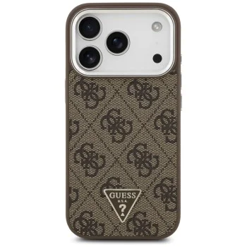 Калъф за iPhone 17 Pro - Guess - Hardcase 4G Triangle Logo MagSafe (GUHMP17LP4TSRCMW) - Кафяв