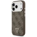 Калъф за iPhone 17 Pro - Guess - Hardcase 4G Triangle Logo MagSafe (GUHMP17LP4TSRCMW) - Кафяв