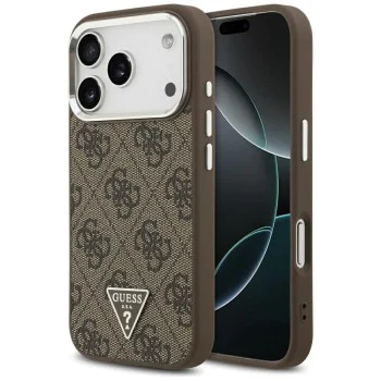 Калъф за iPhone 17 Pro - Guess - Hardcase 4G Triangle Logo MagSafe (GUHMP17LP4TSRCMW) - Кафяв