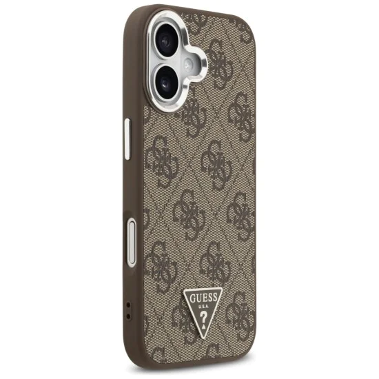Калъф за iPhone 17 - Guess - Hardcase 4G Triangle Logo MagSafe (GUHMP17SP4TSRCMW) - Кафяв