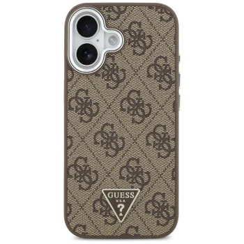 Калъф за iPhone 17 - Guess - Hardcase 4G Triangle Logo MagSafe (GUHMP17SP4TSRCMW) - Кафяв