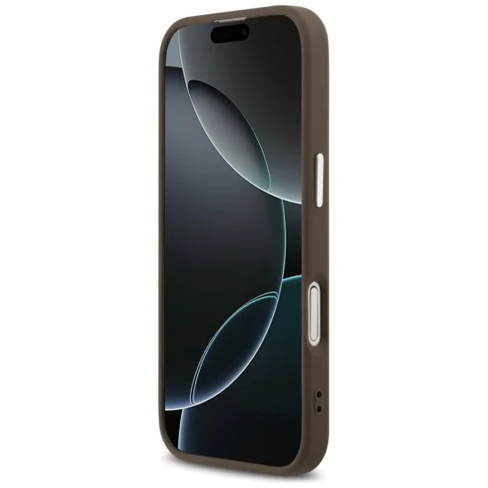 Калъф за iPhone 17 - Guess - Hardcase 4G Triangle Logo MagSafe (GUHMP17SP4TSRCMW) - Кафяв