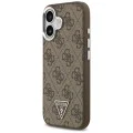 Калъф за iPhone 17 - Guess - Hardcase 4G Triangle Logo MagSafe (GUHMP17SP4TSRCMW) - Кафяв