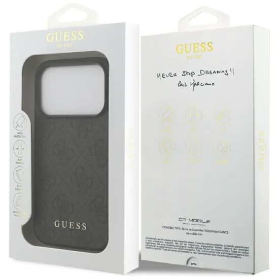 Калъф за iPhone 17 Pro - Guess - Hardcase 4G Classic (GUHCP17LG4GFGR) - Черен