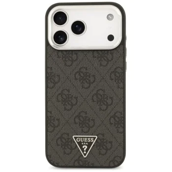 Калъф за iPhone 17 Pro Max - Guess - Hardcase 4G Triangle Logo MagSafe (GUHMP17XP4TSRCMK) - Черен