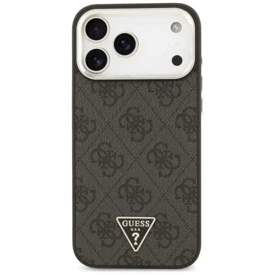 Калъф за iPhone 17 Pro Max - Guess - Hardcase 4G Triangle Logo MagSafe (GUHMP17XP4TSRCMK) - Черен