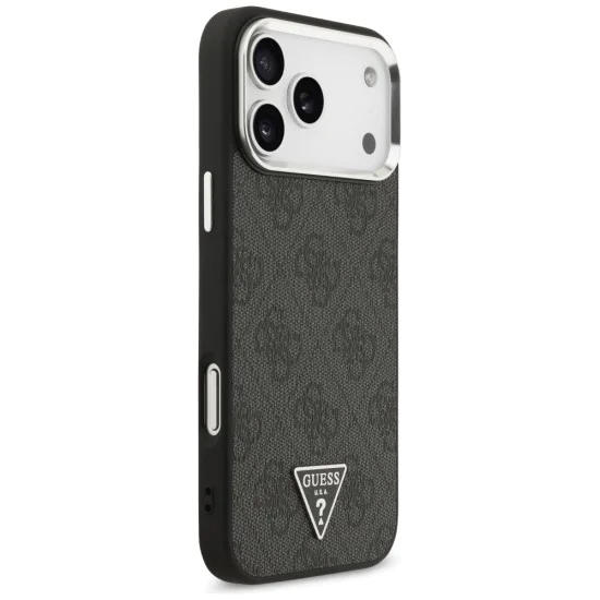 Калъф за iPhone 17 Pro Max - Guess - Hardcase 4G Triangle Logo MagSafe (GUHMP17XP4TSRCMK) - Черен