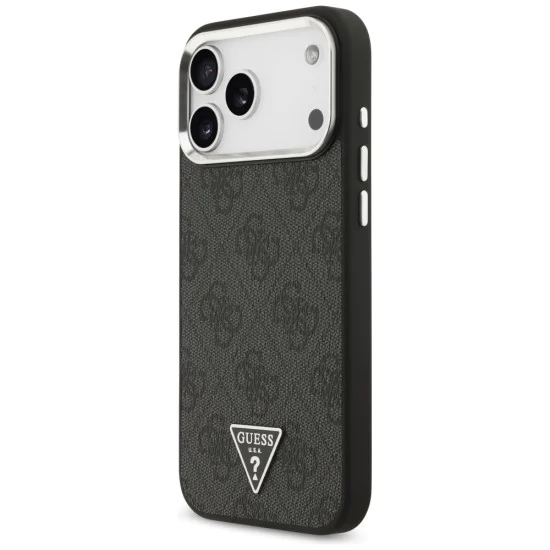 Калъф за iPhone 17 Pro Max - Guess - Hardcase 4G Triangle Logo MagSafe (GUHMP17XP4TSRCMK) - Черен