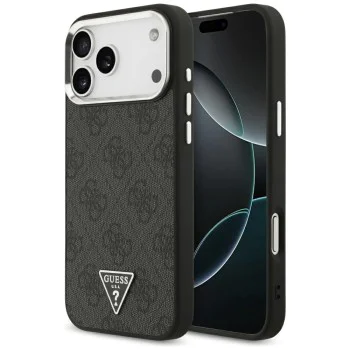 Калъф за iPhone 17 Pro Max - Guess - Hardcase 4G Triangle Logo MagSafe (GUHMP17XP4TSRCMK) - Черен