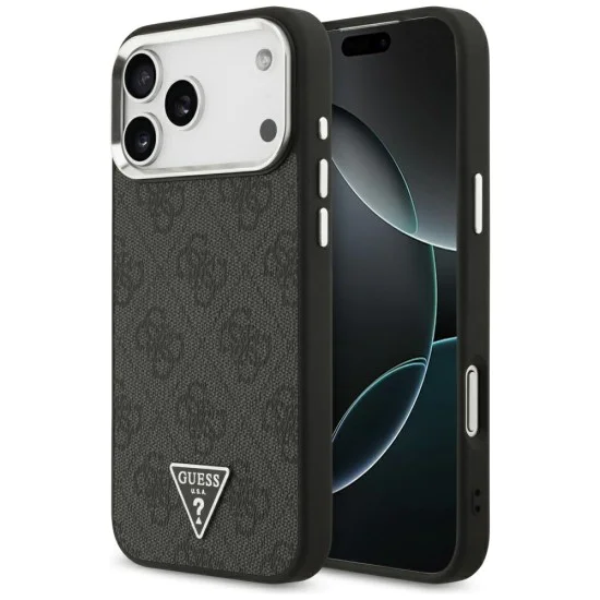 Калъф за iPhone 17 Pro Max - Guess - Hardcase 4G Triangle Logo MagSafe (GUHMP17XP4TSRCMK) - Черен