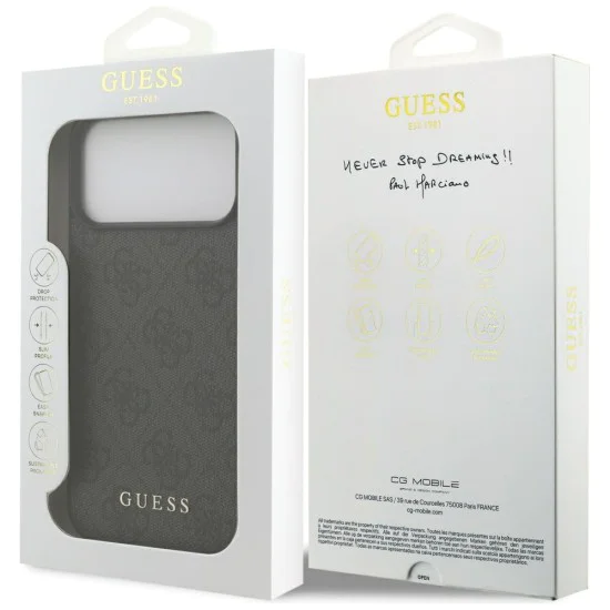 Калъф за iPhone 17 Pro Max - Guess - Hardcase 4G Classic (GUHCP17XG4GFGR) - Черен