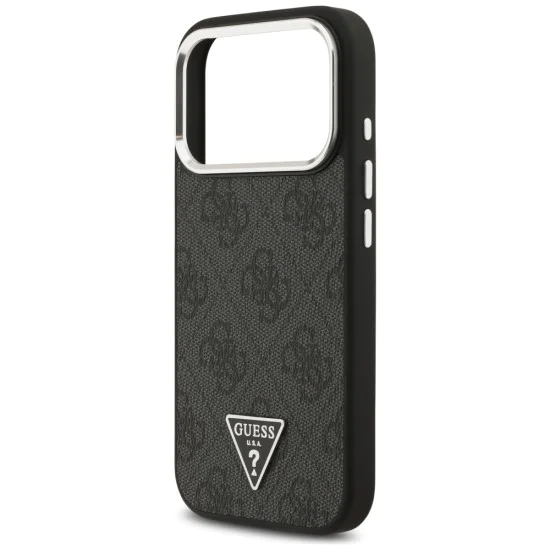 Калъф за iPhone 17 Pro - Guess - Hardcase 4G Triangle Logo MagSafe (GUHMP17LP4TSRCMK) - Черен