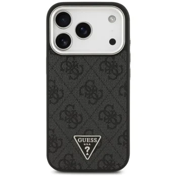 Калъф за iPhone 17 Pro - Guess - Hardcase 4G Triangle Logo MagSafe (GUHMP17LP4TSRCMK) - Черен