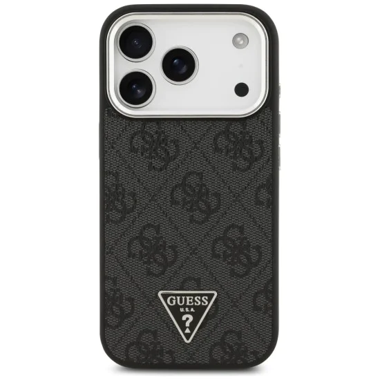 Калъф за iPhone 17 Pro - Guess - Hardcase 4G Triangle Logo MagSafe (GUHMP17LP4TSRCMK) - Черен