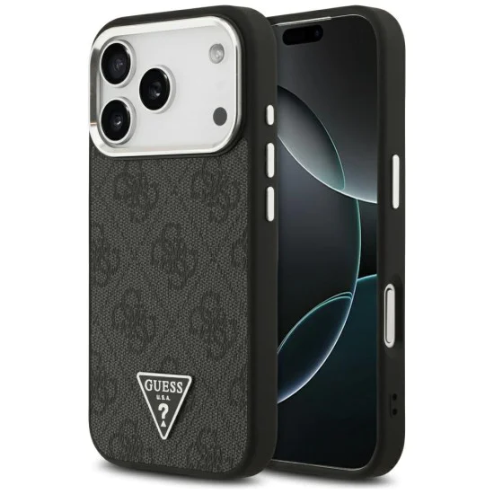 Калъф за iPhone 17 Pro - Guess - Hardcase 4G Triangle Logo MagSafe (GUHMP17LP4TSRCMK) - Черен