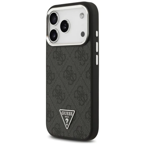 Калъф за iPhone 17 Pro - Guess - Hardcase 4G Triangle Logo MagSafe (GUHMP17LP4TSRCMK) - Черен